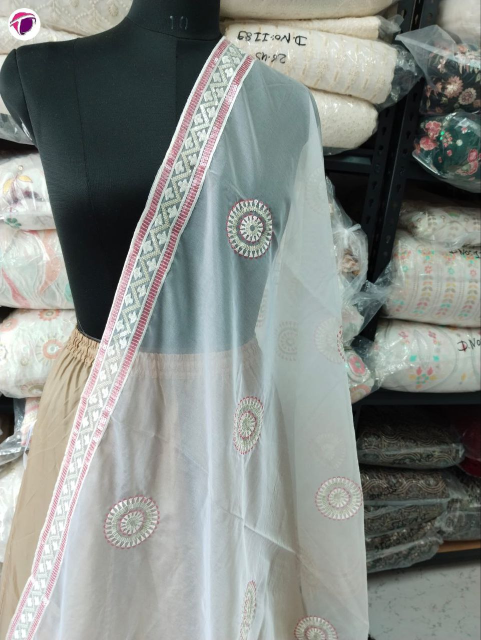 Plain dress material with hotsell heavy dupatta