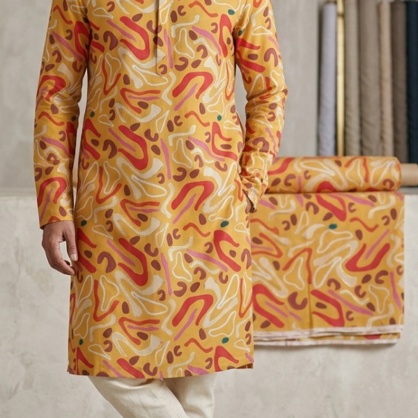 Designer Print Kurta Fabric