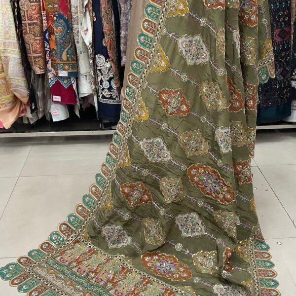 Olive Green Ethnic Dupatta