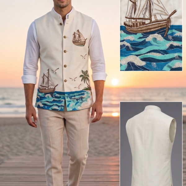 New Arrivals 38 Embroidered Designer Waistcoat
