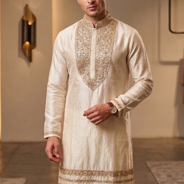Trendy Tissue-Silk Men's Kurta