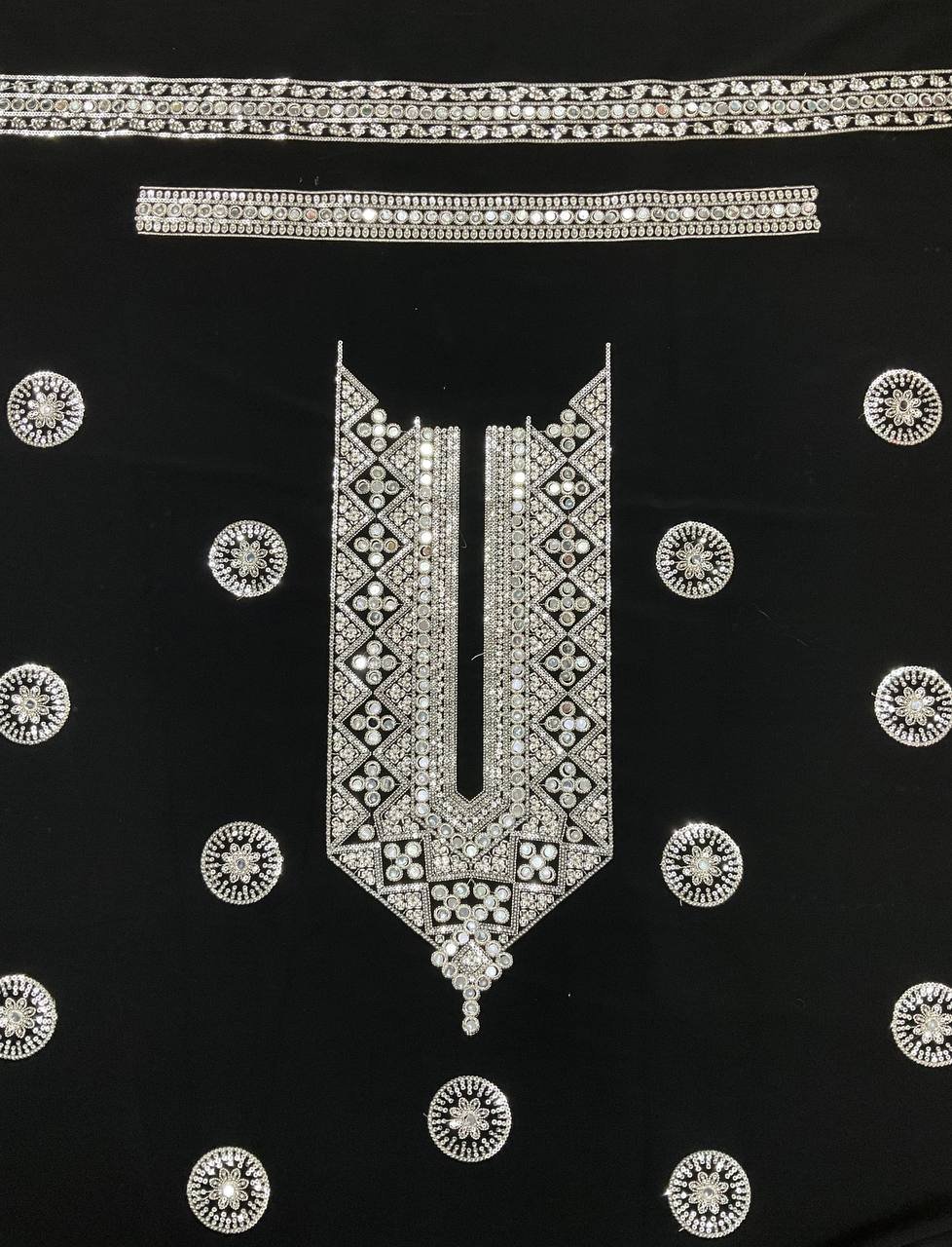 Black Men's Kurta With Mirror Work 7 Black Men's Kurta With Mirror Work - Image 7