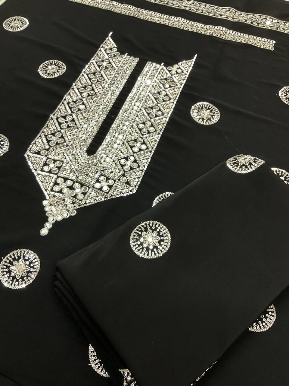 Black Men's Kurta With Mirror Work 8 Black Men's Kurta With Mirror Work - Image 8