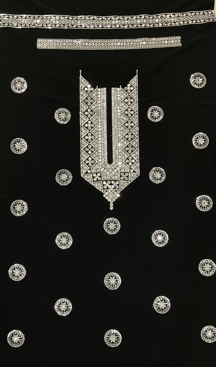 Black Men's Kurta With Mirror Work 6 Black Men's Kurta With Mirror Work - Image 6