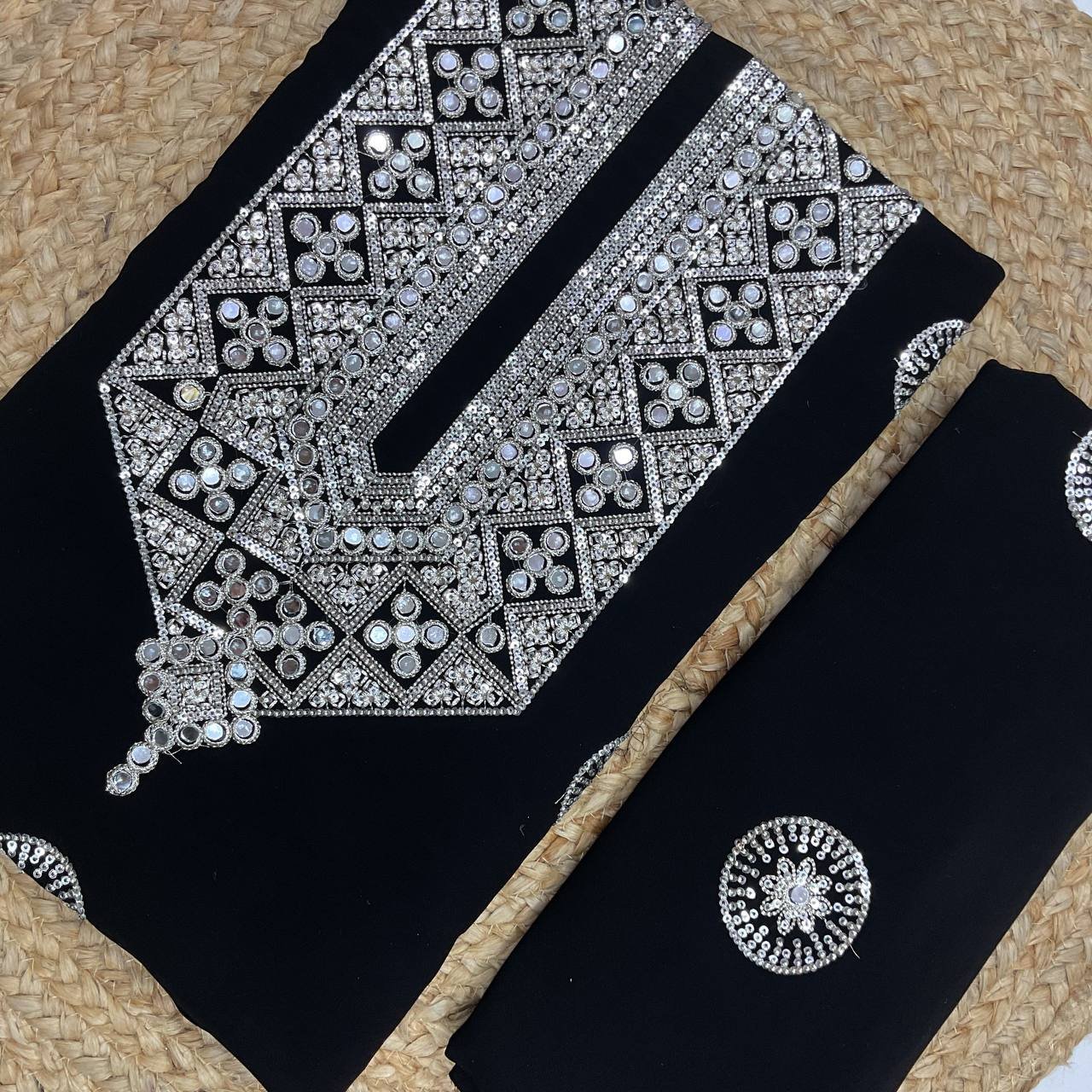 Black Men's Kurta With Mirror Work 5 Black Men's Kurta With Mirror Work - Image 5