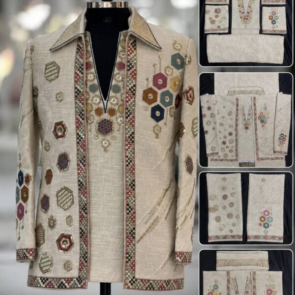New Arrivals 21 Men's Ethnic Open Jacket Set - 100% Exclusive & Stunning