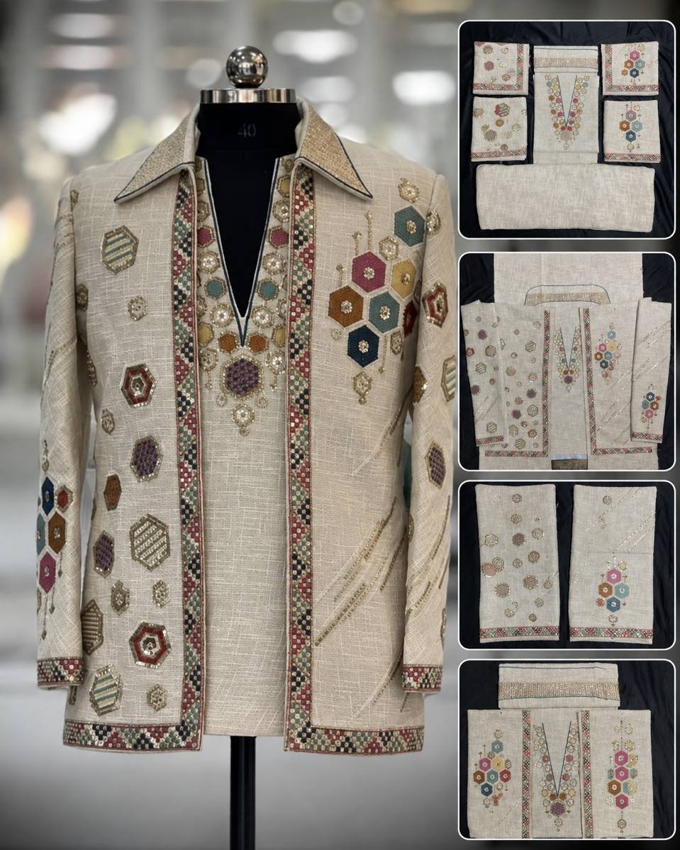 Men's Ethnic Open Jacket Set - 100% Exclusive & Stunning 1 Men's Ethnic Open Jacket Set - 100% Exclusive & Stunning