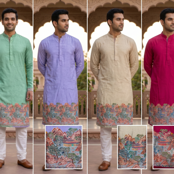 New Arrivals 15 Men's Ethnic Printed Kurta Fabric
