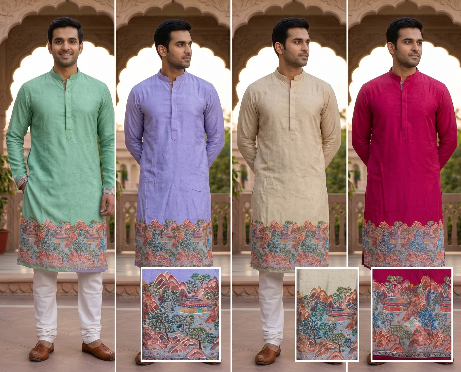 Men’s Ethnic Printed Kurta Fabric