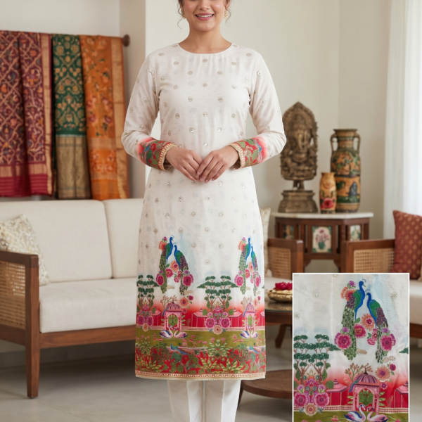New Arrivals 14 Women's Ethnic Printed Designer Kurta Fabric