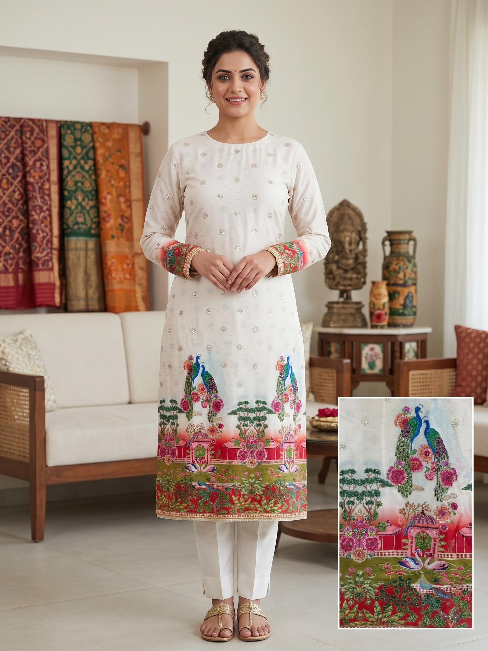 Women’s Ethnic Printed Designer Kurta Fabric
