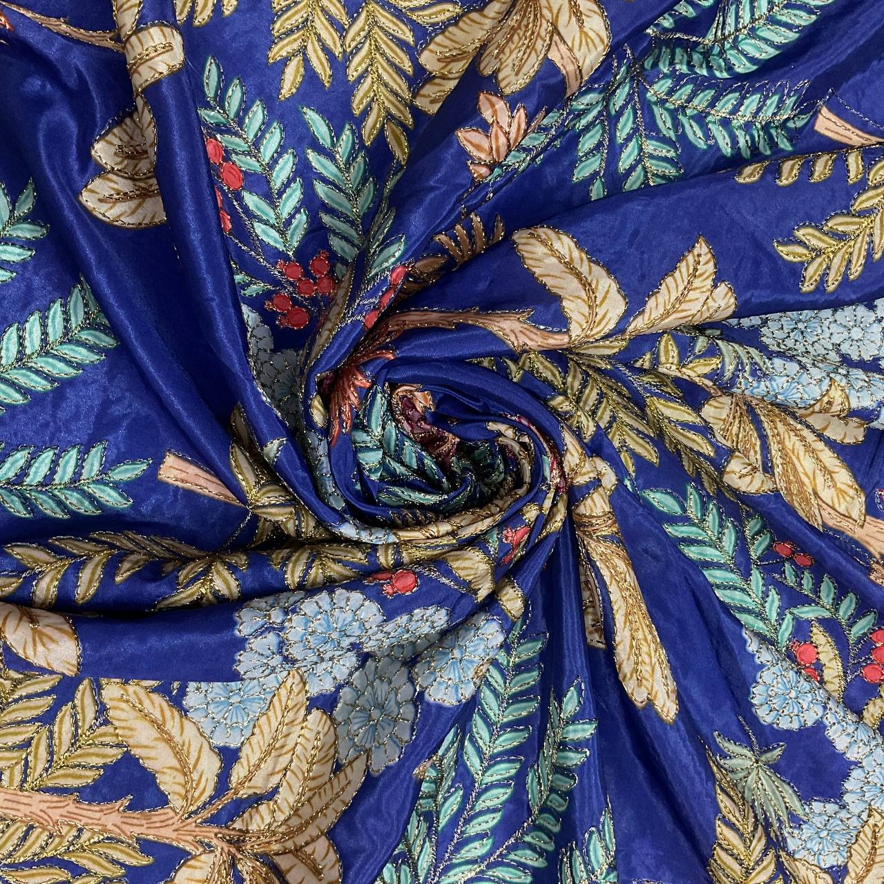 Brown Floral Printed Ethnic Kurta Fabric 4 Brown Floral Printed Ethnic Kurta Fabric - Image 4