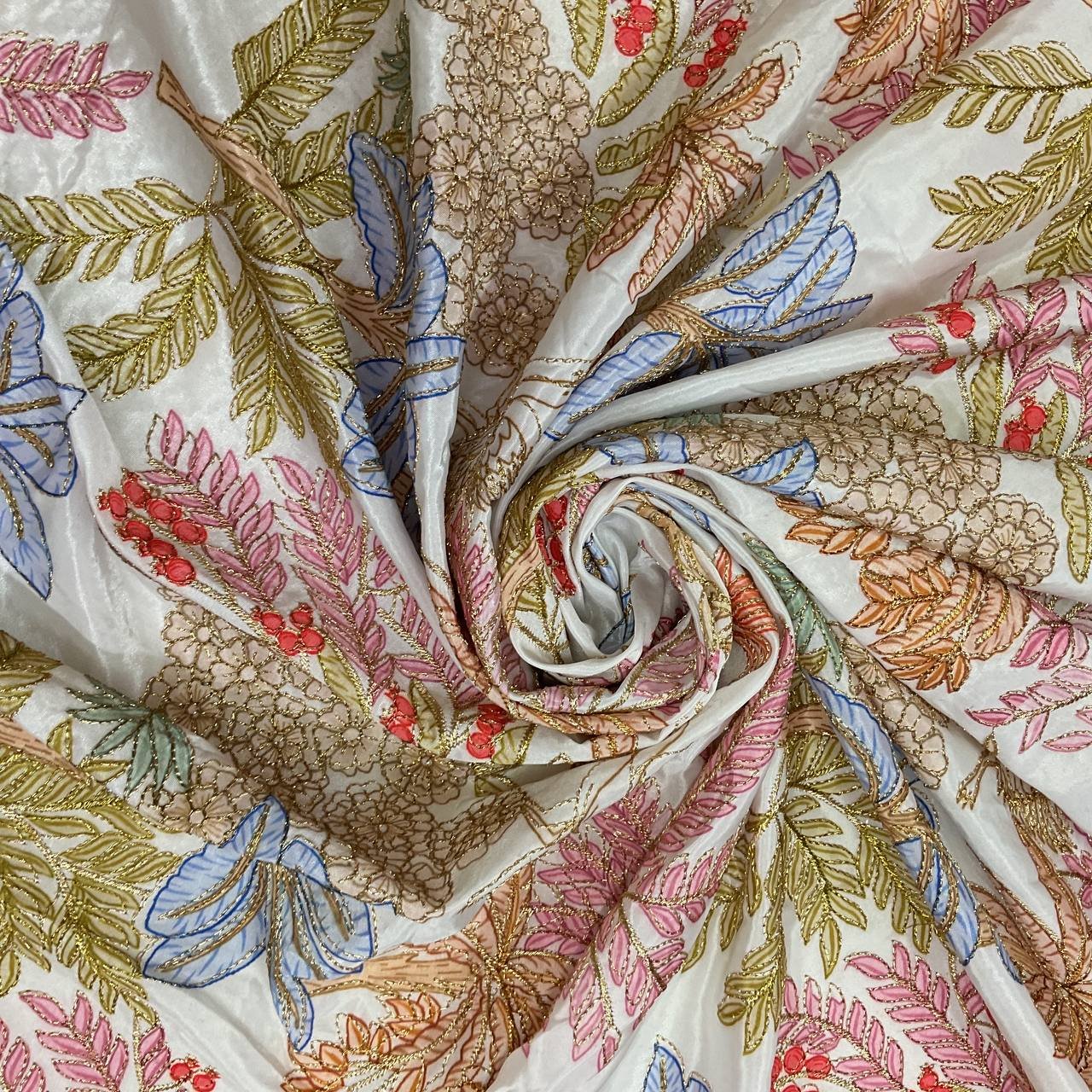 Brown Floral Printed Ethnic Kurta Fabric 2 Brown Floral Printed Ethnic Kurta Fabric - Image 2
