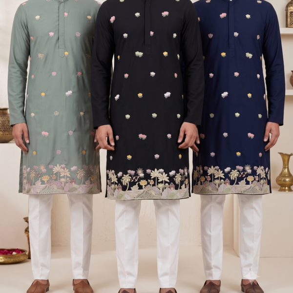 Embroidered Ethnic Fabric For Sherwani