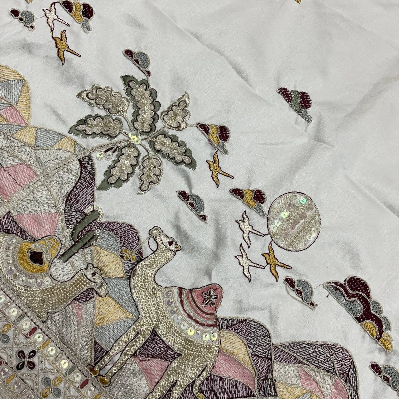 Brown Embroidered Ethnic Fabric 7 Brown Embroidered Ethnic Fabric - Image 7