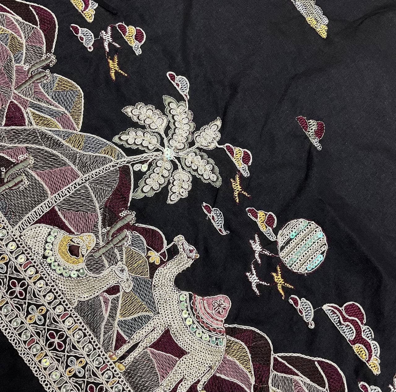 Brown Embroidered Ethnic Fabric 9 Brown Embroidered Ethnic Fabric - Image 9