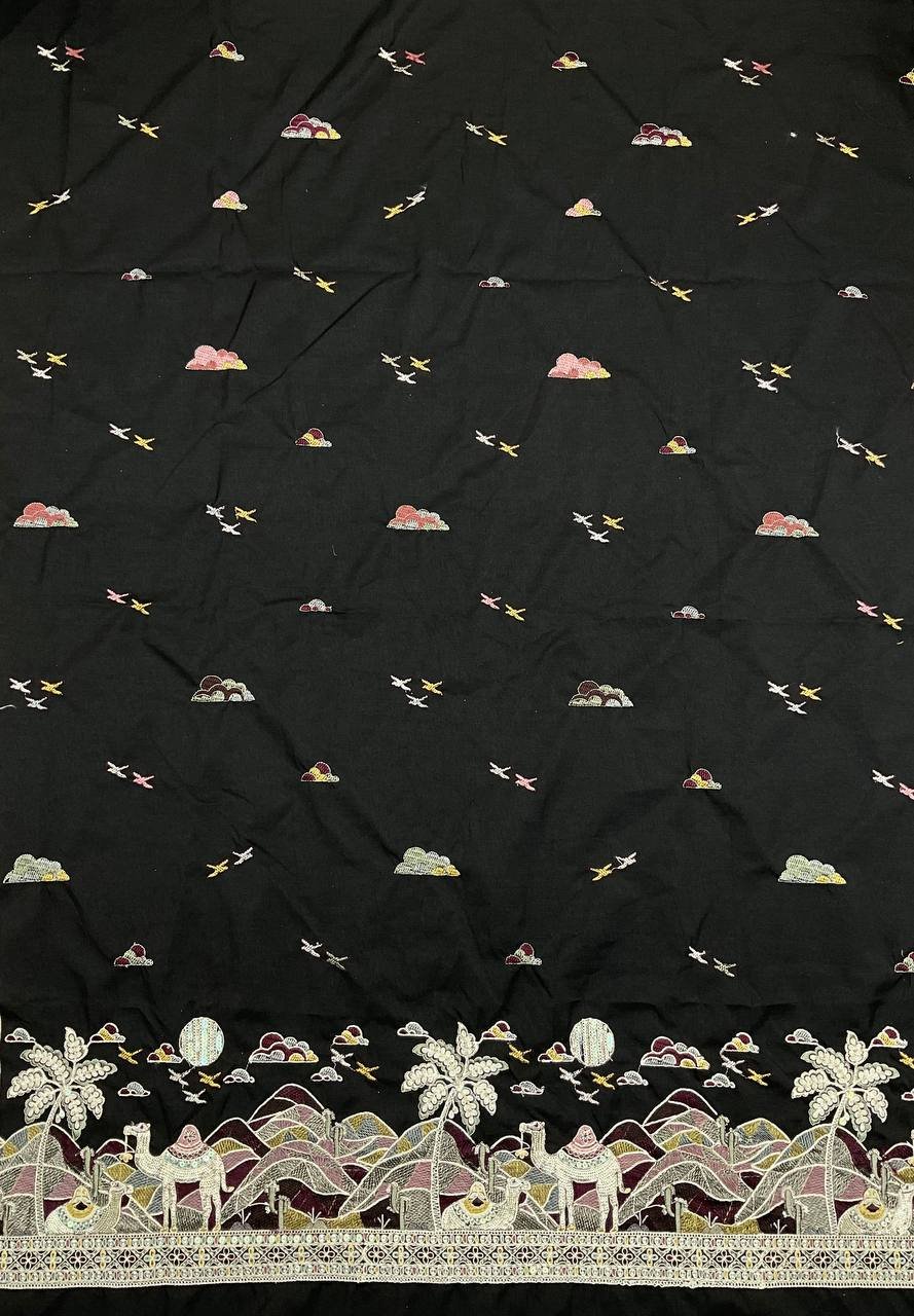 Brown Embroidered Ethnic Fabric 4 Brown Embroidered Ethnic Fabric - Image 4