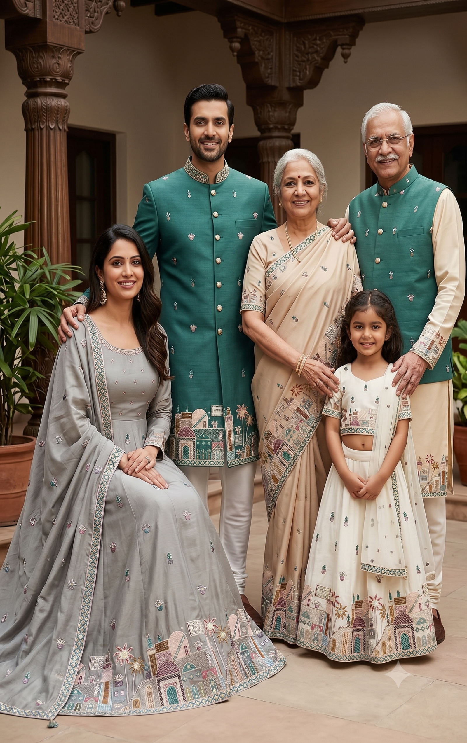 Embroidered Ethnic Fabric For Family Wear 1 Embroidered Ethnic Fabric For Family Wear