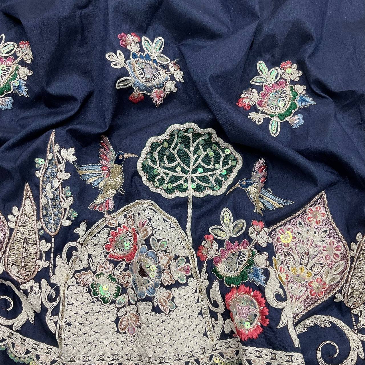 Green Embroidered Fabric 3 Green Embroidered Fabric - Image 3