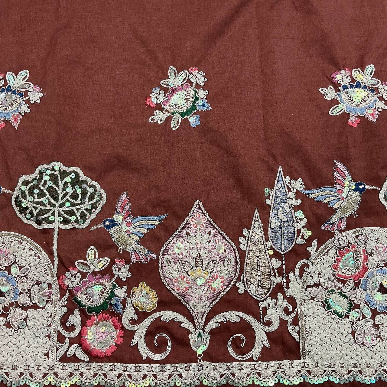 Green Embroidered Fabric 5 Green Embroidered Fabric - Image 5