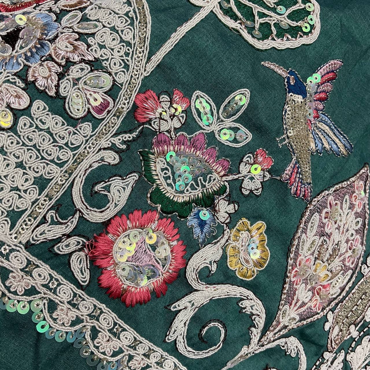 Green Embroidered Fabric 7 Green Embroidered Fabric - Image 7