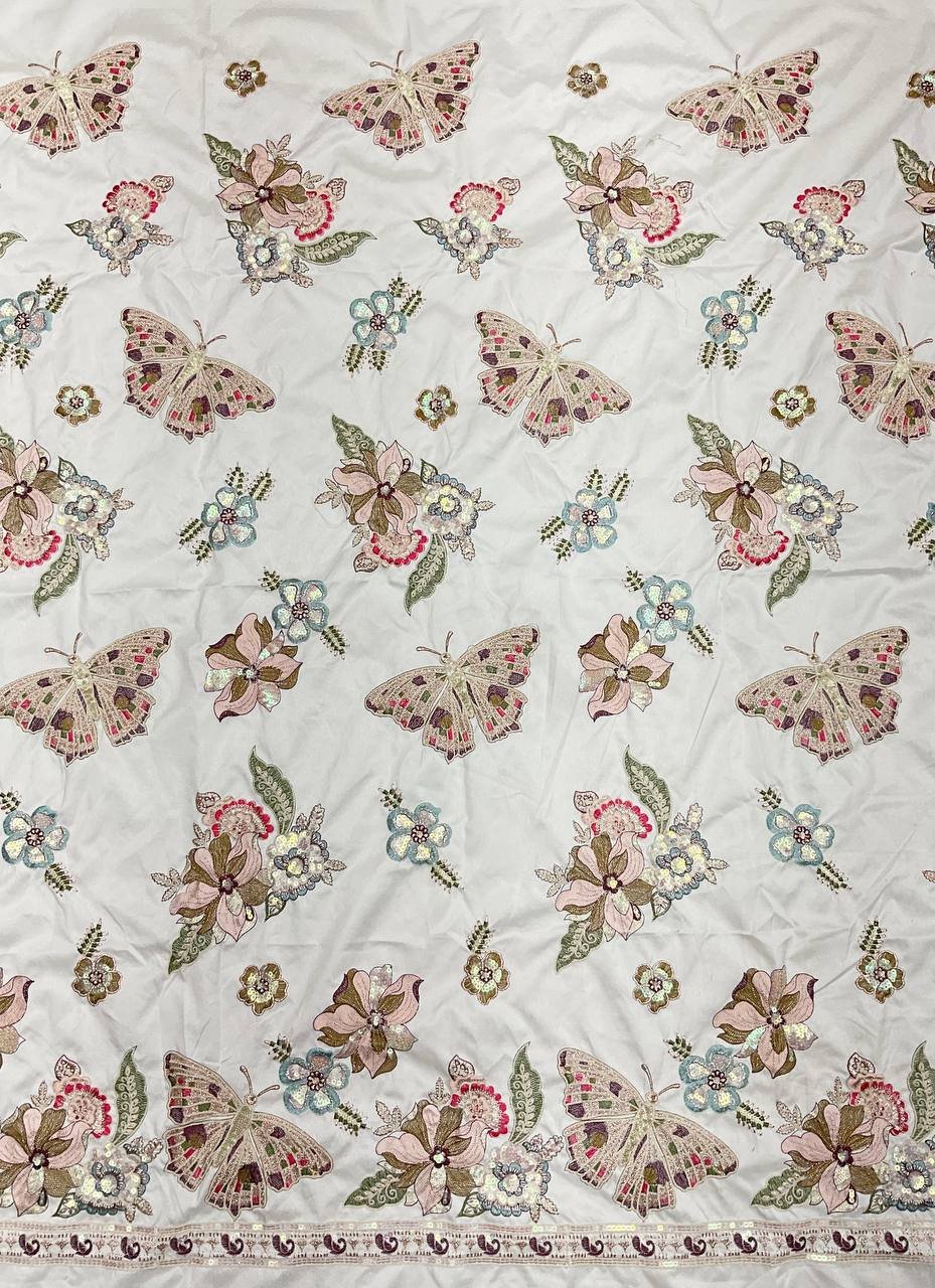 Floral Embroidered Designer Fabric 6 Floral Embroidered Designer Fabric - Image 6