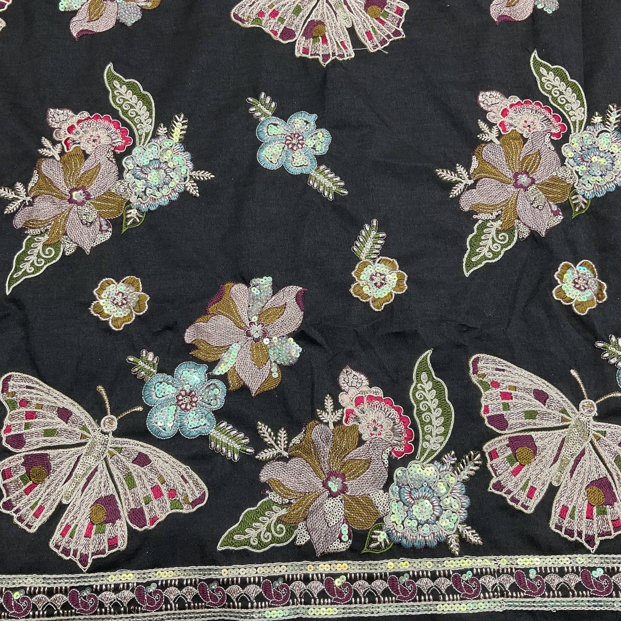 Floral Embroidered Designer Fabric 7 Floral Embroidered Designer Fabric - Image 7