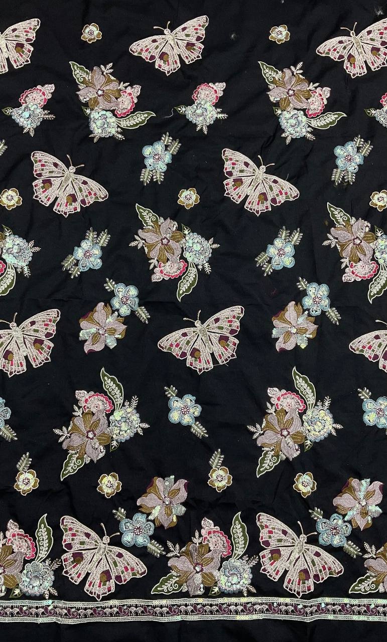 Floral Embroidered Designer Fabric 3 Floral Embroidered Designer Fabric - Image 3