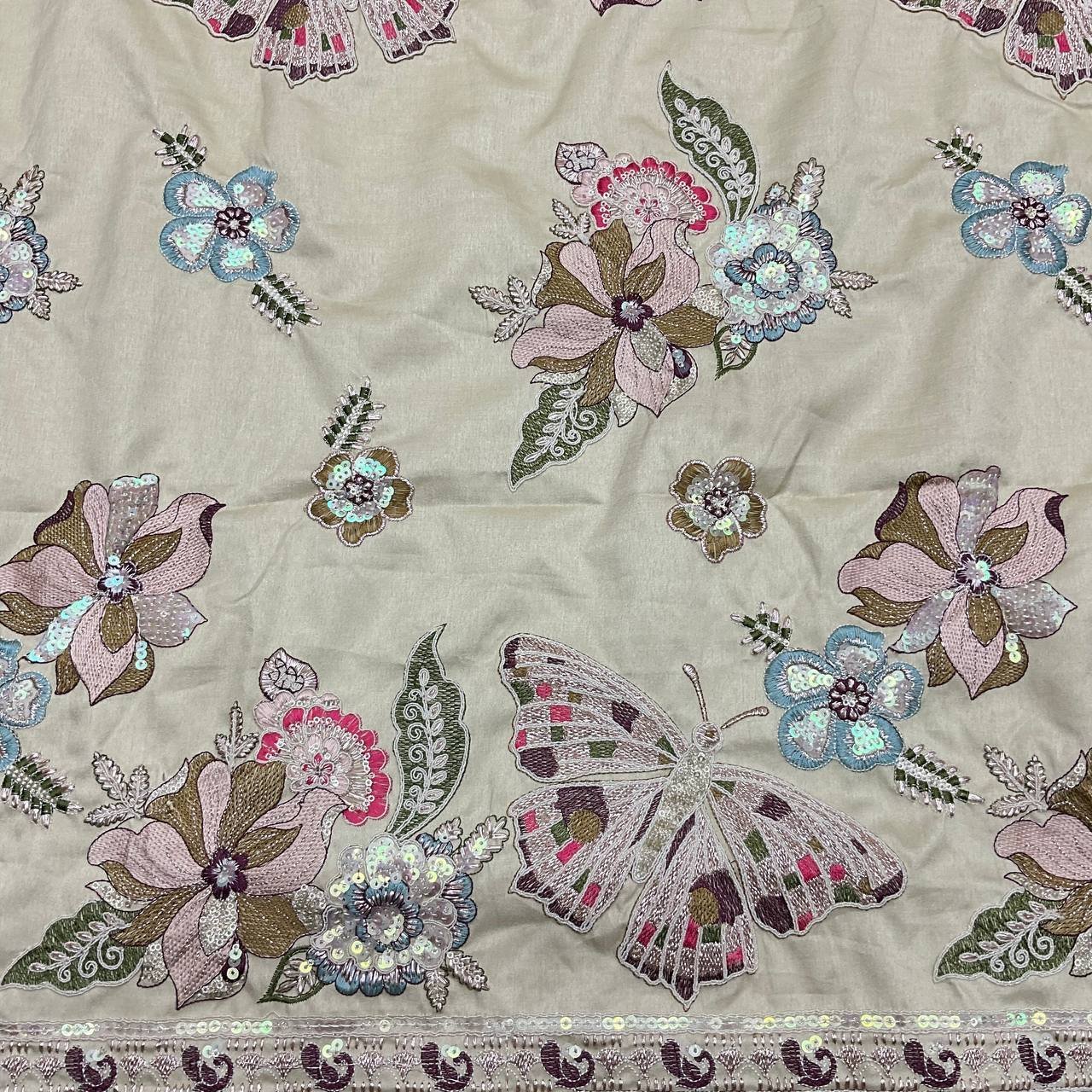 Floral Embroidered Designer Fabric 9 Floral Embroidered Designer Fabric - Image 9