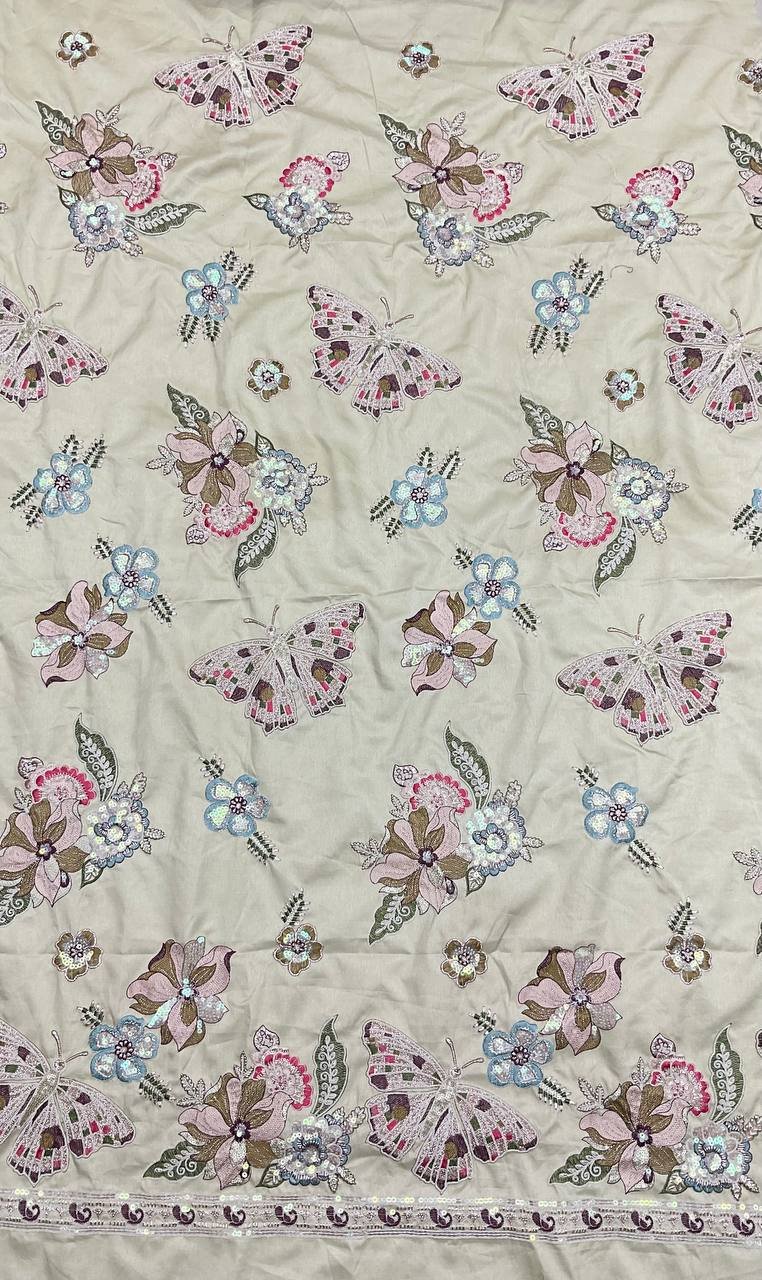 Floral Embroidered Designer Fabric 5 Floral Embroidered Designer Fabric - Image 5