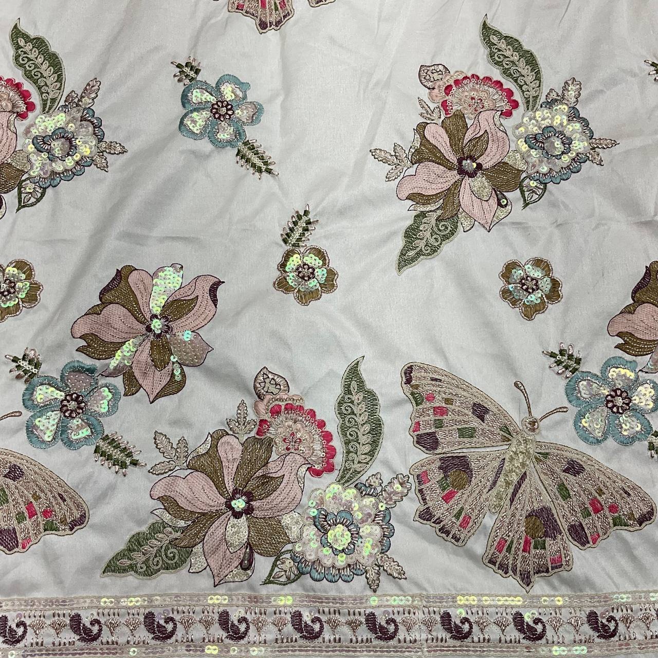 Floral Embroidered Designer Fabric 10 Floral Embroidered Designer Fabric - Image 10