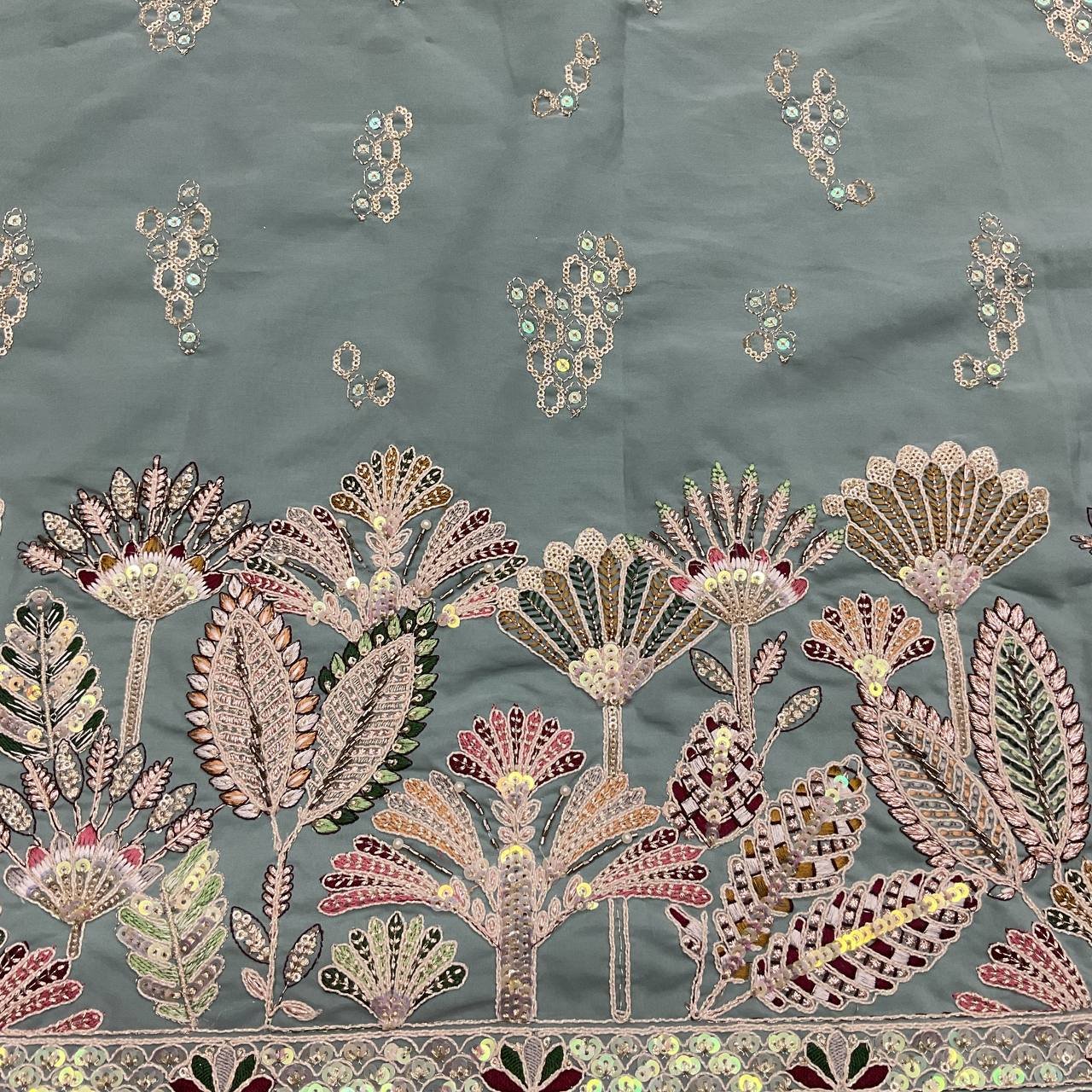 Floral Embroidered Designer Fabric 9 Floral Embroidered Designer Fabric - Image 9