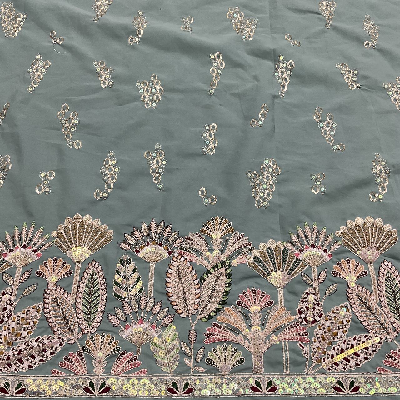 Floral Embroidered Designer Fabric 10 Floral Embroidered Designer Fabric - Image 10