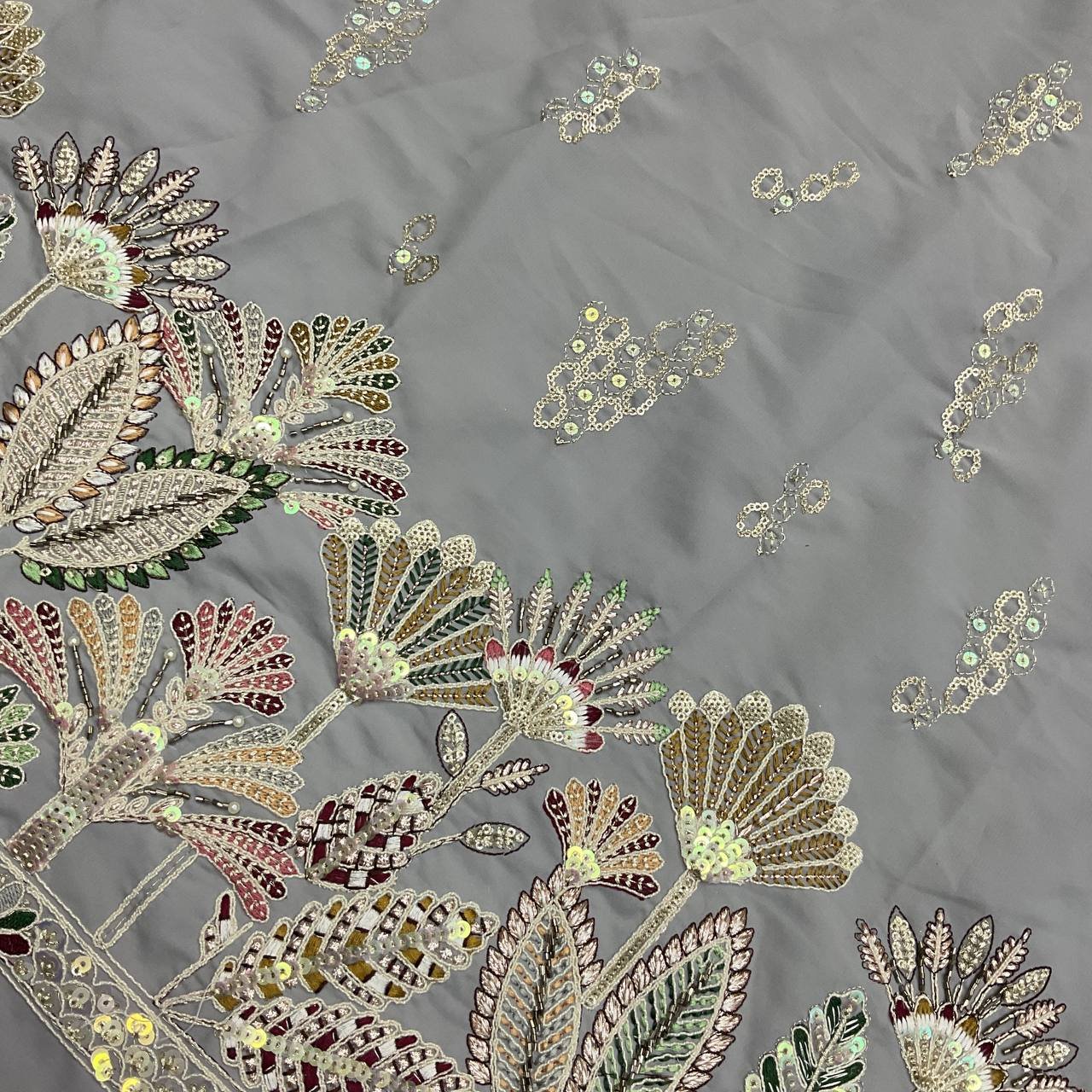 Floral Embroidered Designer Fabric 6 Floral Embroidered Designer Fabric - Image 6