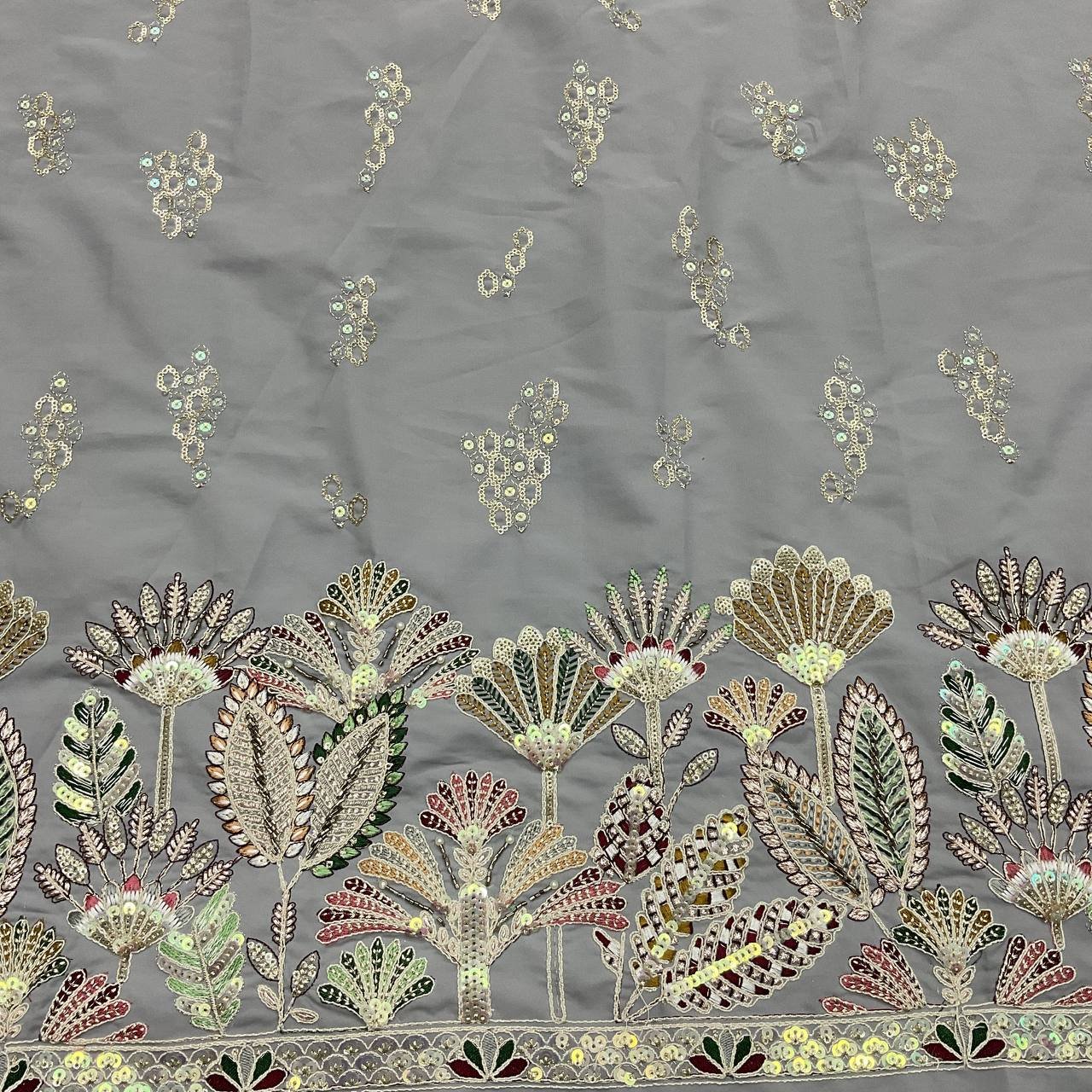 Floral Embroidered Designer Fabric 8 Floral Embroidered Designer Fabric - Image 8