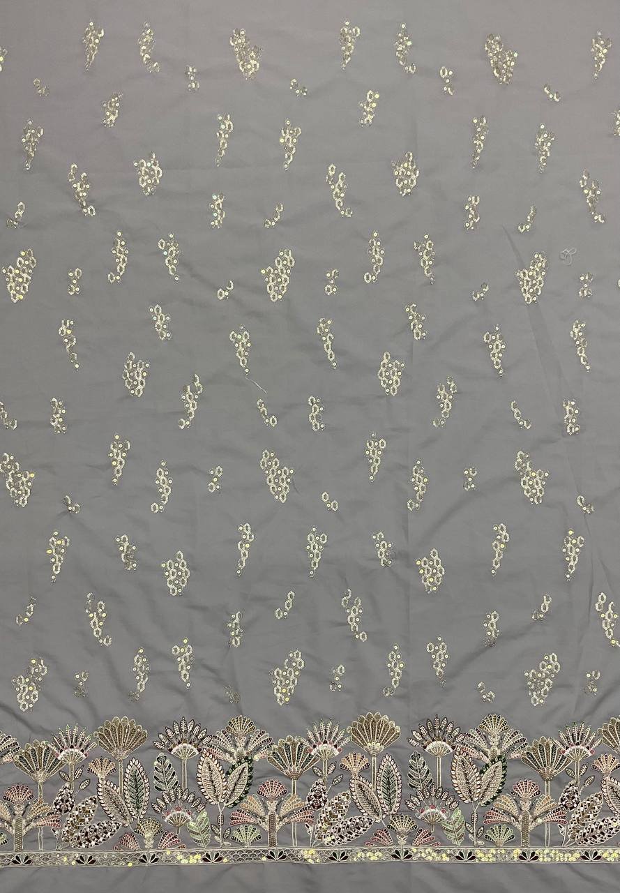 Floral Embroidered Designer Fabric 5 Floral Embroidered Designer Fabric - Image 5