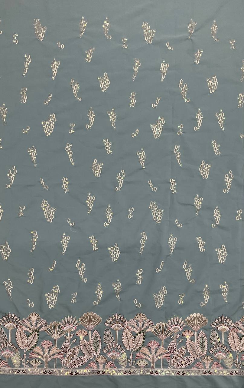 Floral Embroidered Designer Fabric 3 Floral Embroidered Designer Fabric - Image 3