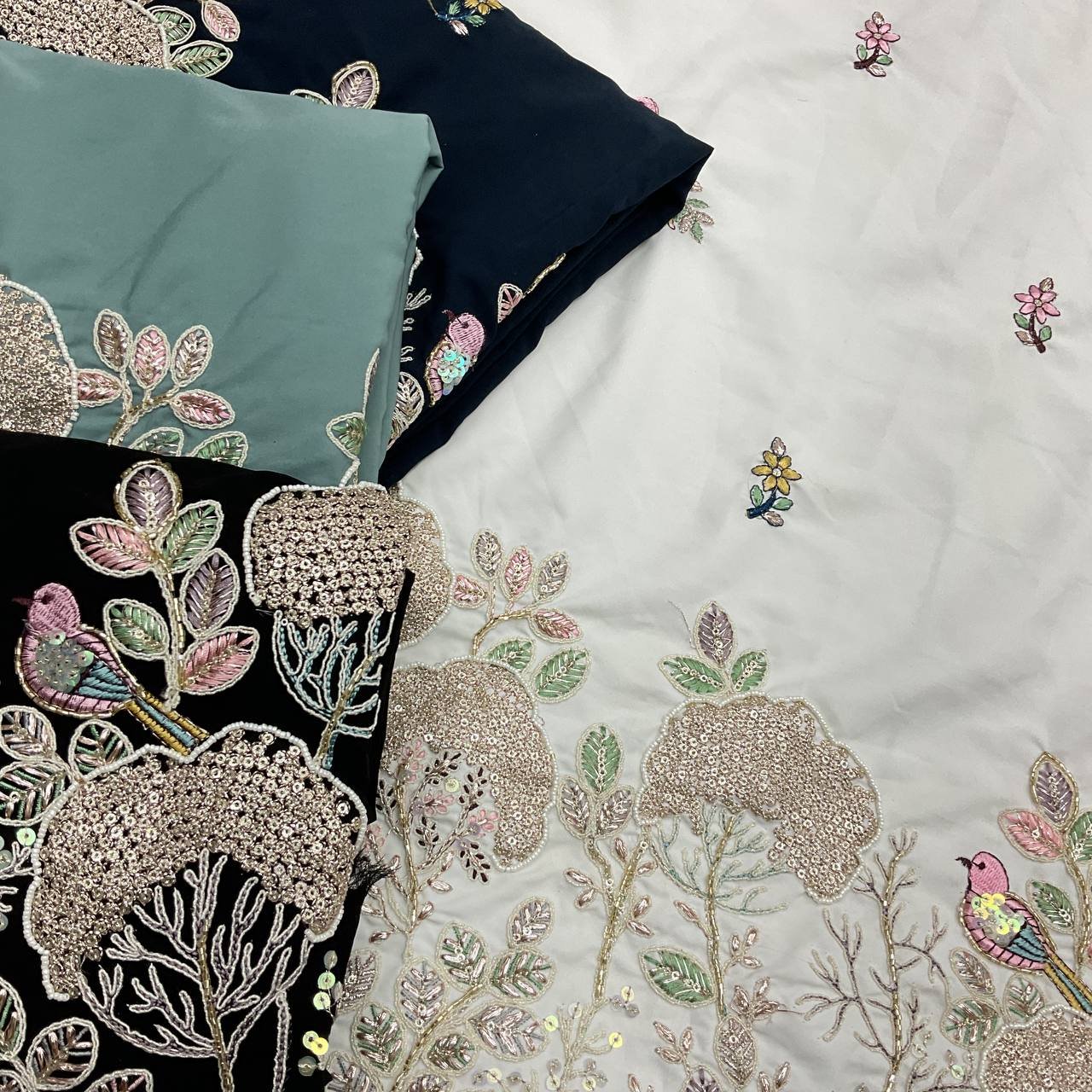 Floral Embroidered Designer Kurta Fabric 2 Floral Embroidered Designer Kurta Fabric - Image 2