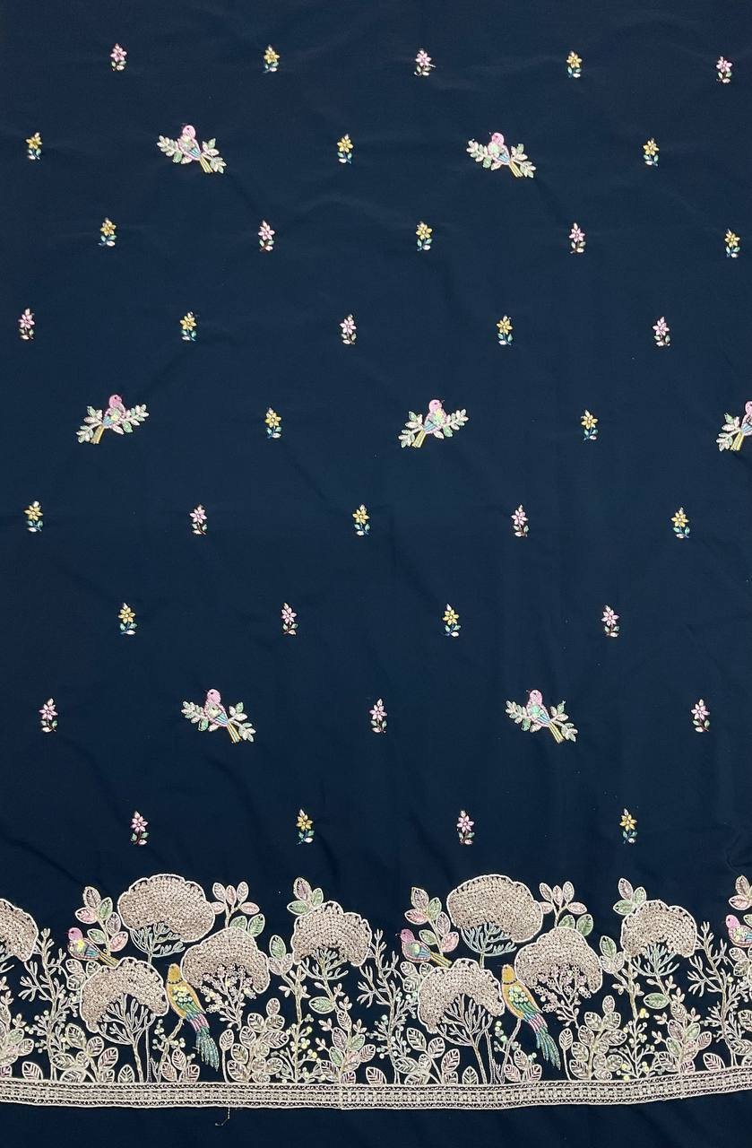 Floral Embroidered Designer Kurta Fabric 4 Floral Embroidered Designer Kurta Fabric - Image 4