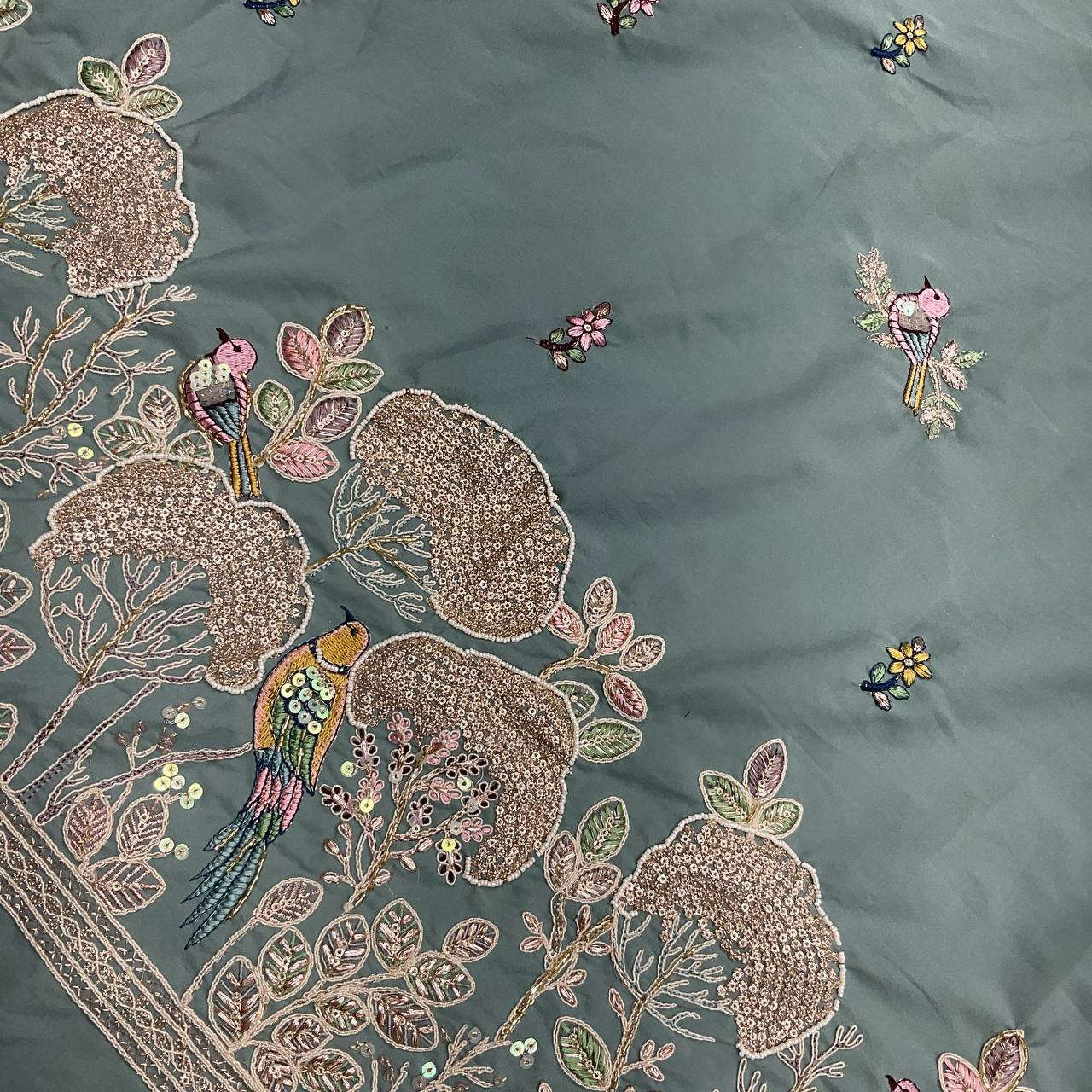 Floral Embroidered Designer Kurta Fabric 9 Floral Embroidered Designer Kurta Fabric - Image 9