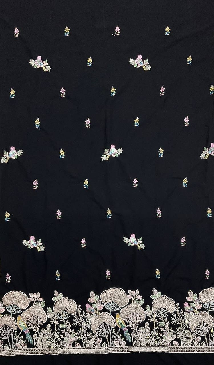 Floral Embroidered Designer Kurta Fabric 3 Floral Embroidered Designer Kurta Fabric - Image 3