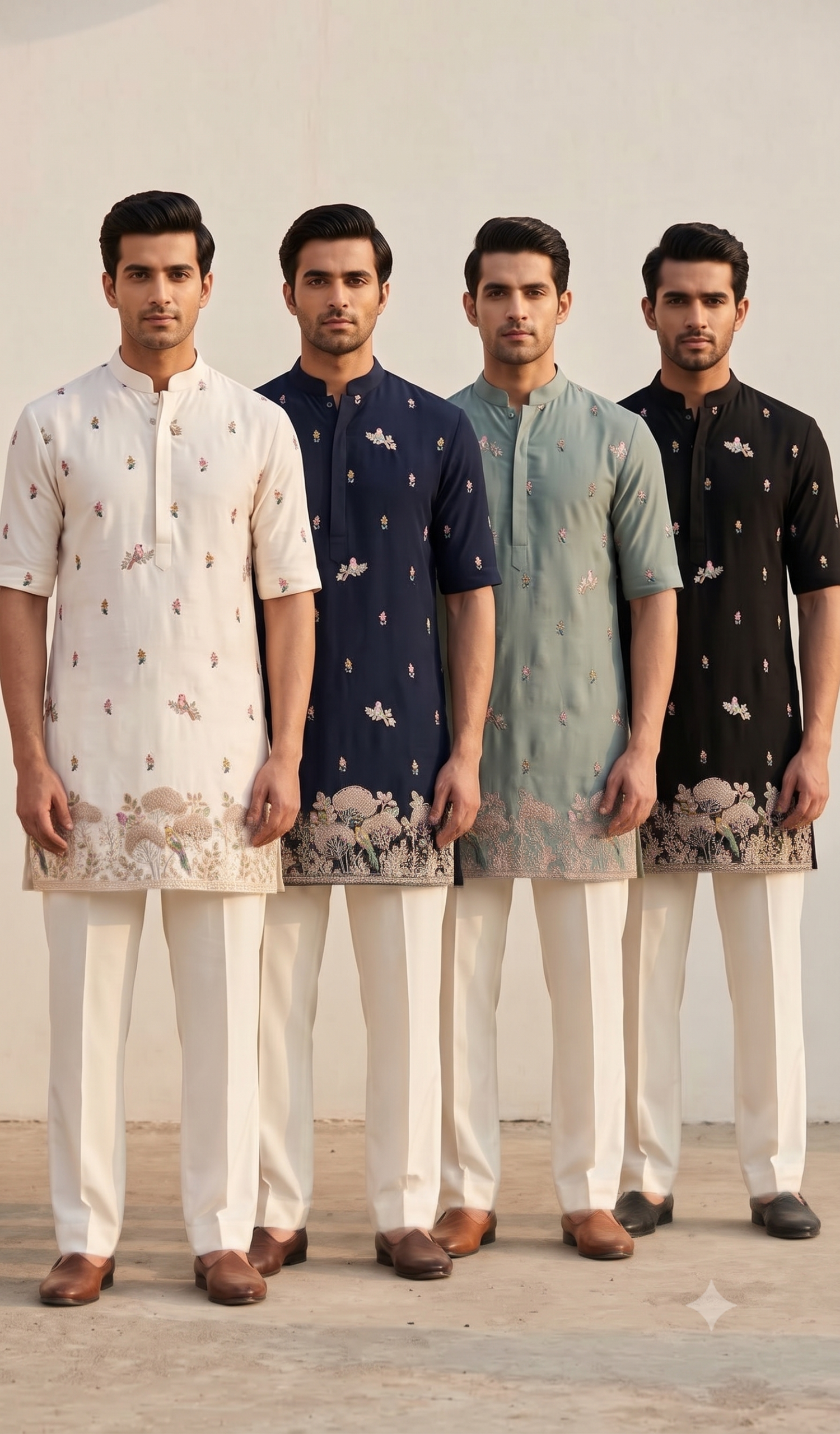 Floral Embroidered Designer Kurta Fabric 1 Floral Embroidered Designer Kurta Fabric