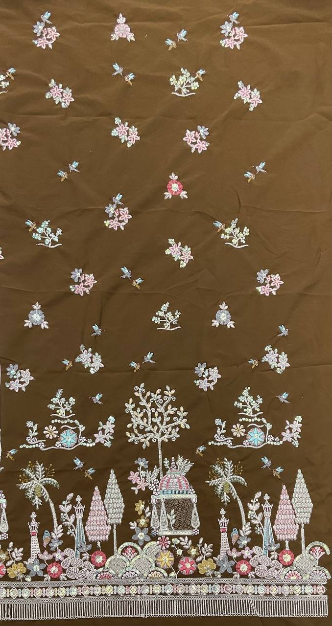 Grey Embroidered Designer Fabric 6 Grey Embroidered Designer Fabric - Image 6
