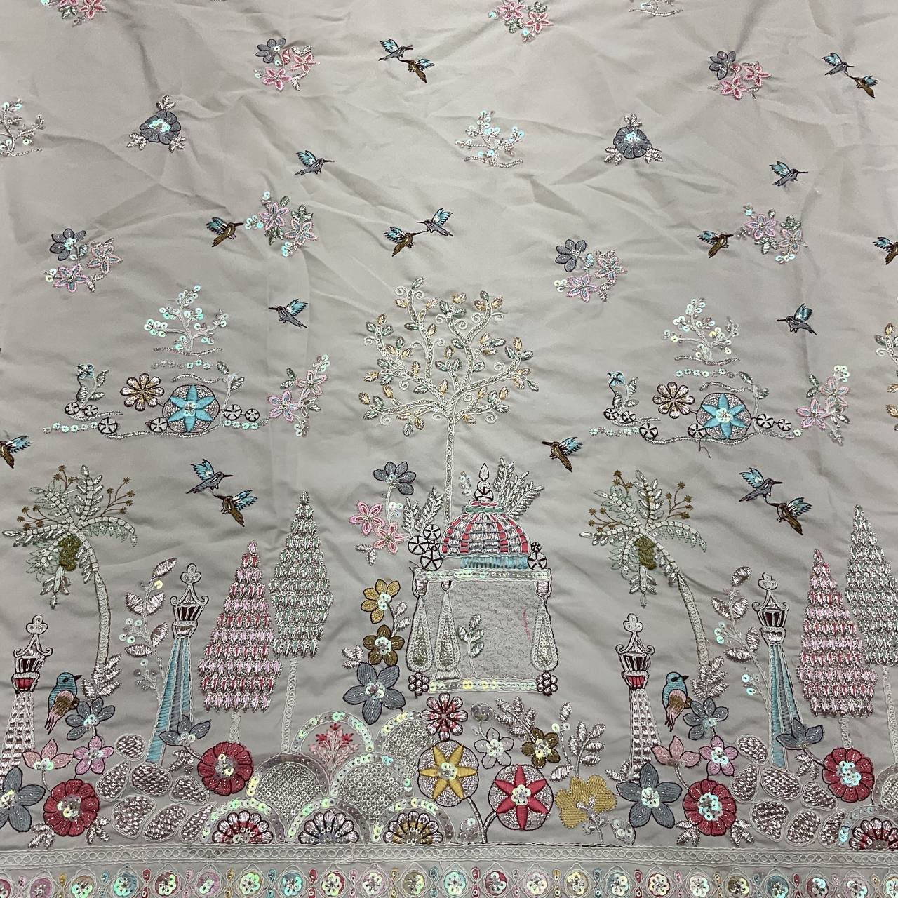 Grey Embroidered Designer Fabric 9 Grey Embroidered Designer Fabric - Image 9