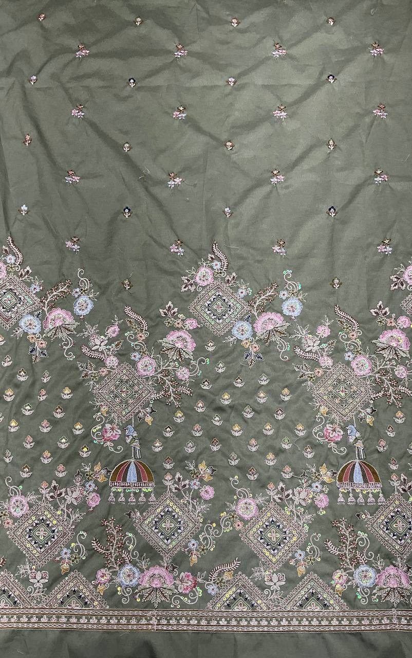 Green Embroidered Ethnic Fabric 9 Green Embroidered Ethnic Fabric - Image 9