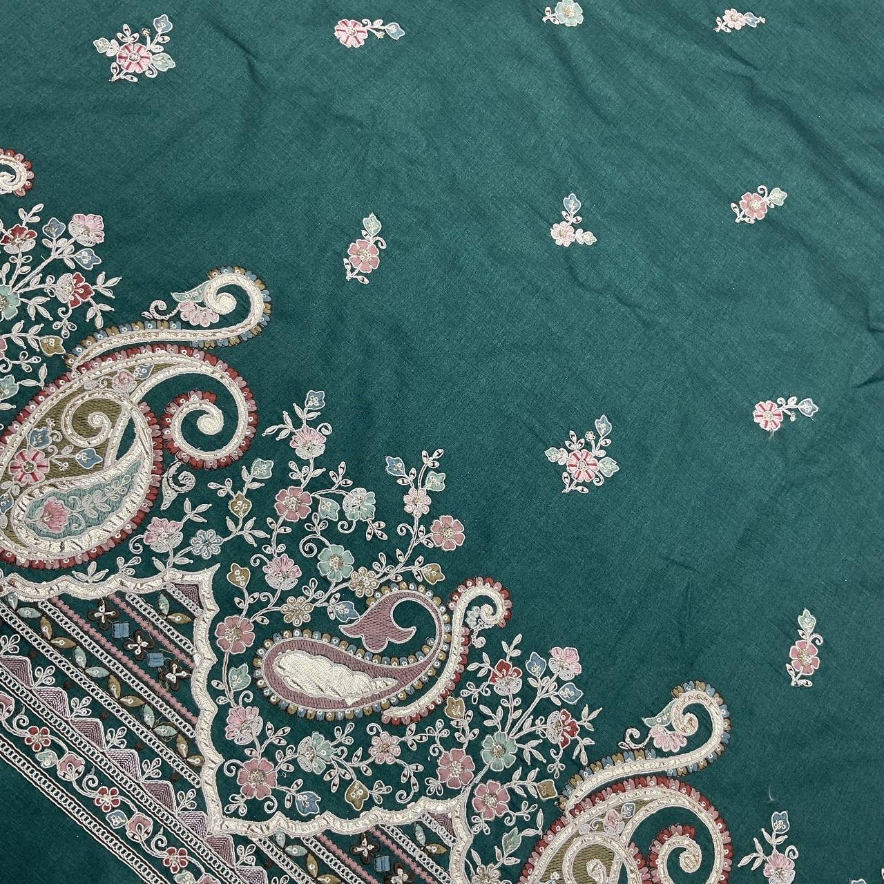 Green Embroidered Ethnic Fabric 6 Green Embroidered Ethnic Fabric - Image 6