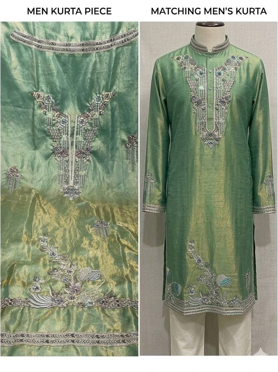Embroidered Orange Kurta 4 Embroidered Orange Kurta - Image 4