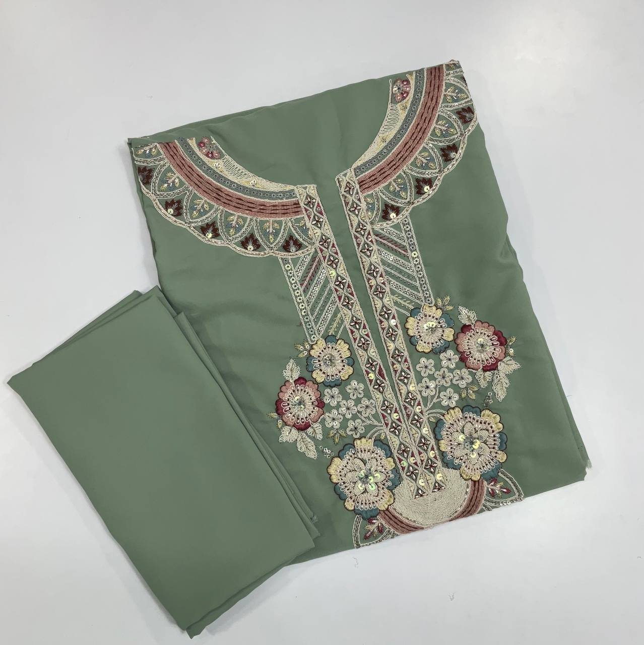 Mens Light Green Kurta 6 Mens Light Green Kurta - Image 6