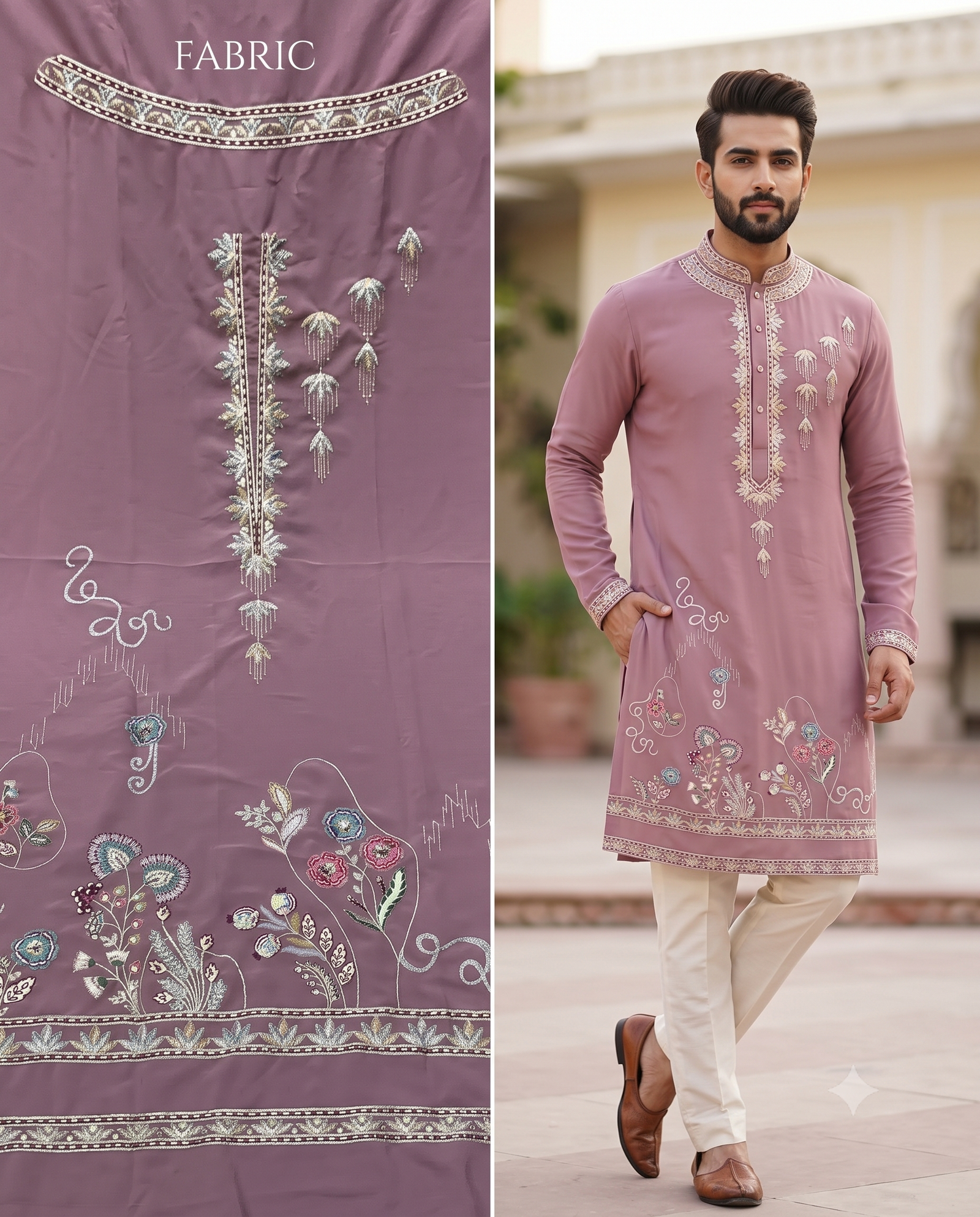 Embroidered Silk Kurta For Ethnic Wear 3 Embroidered Silk Kurta For Ethnic Wear - Image 3
