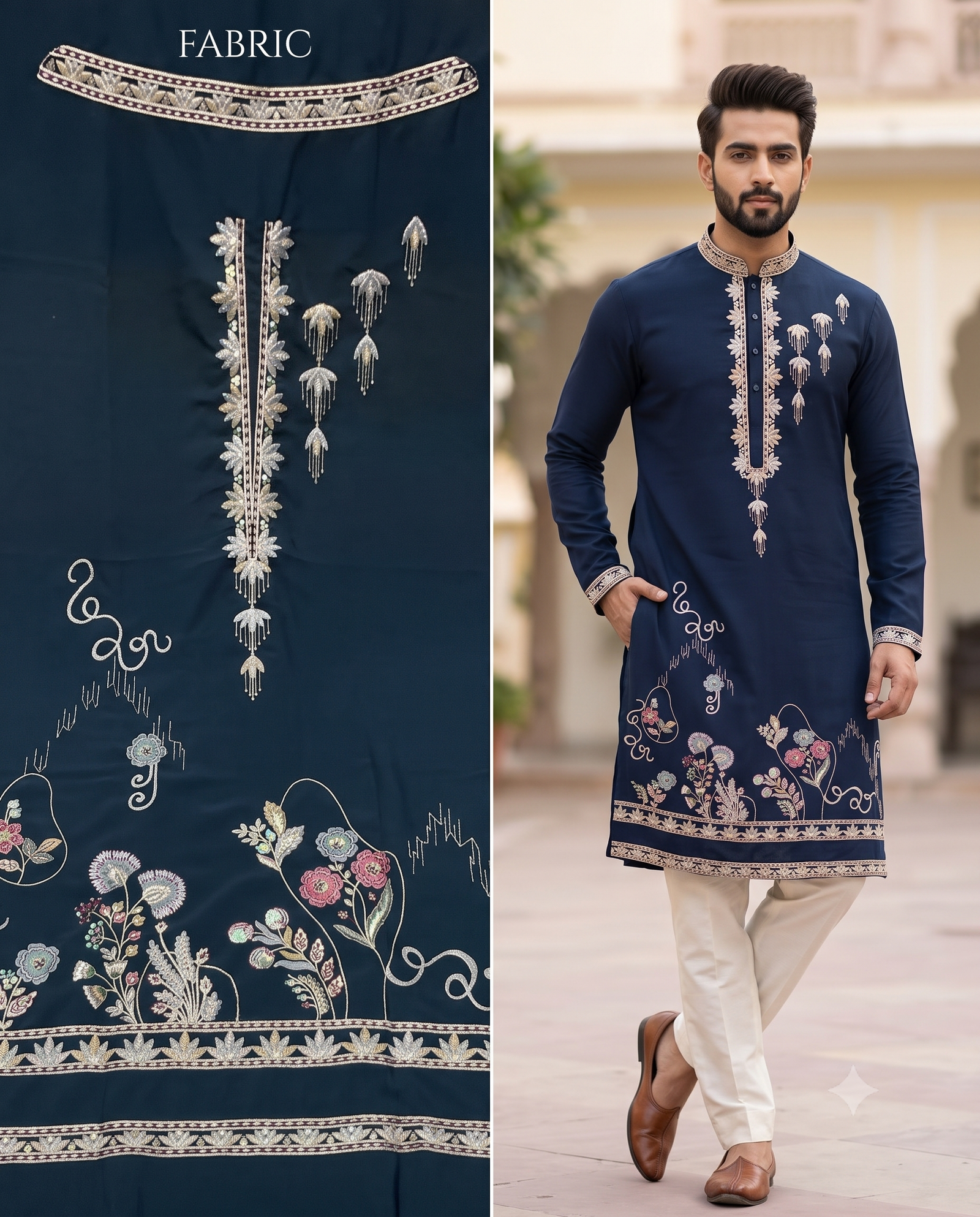 Embroidered Silk Kurta For Ethnic Wear 4 Embroidered Silk Kurta For Ethnic Wear - Image 4